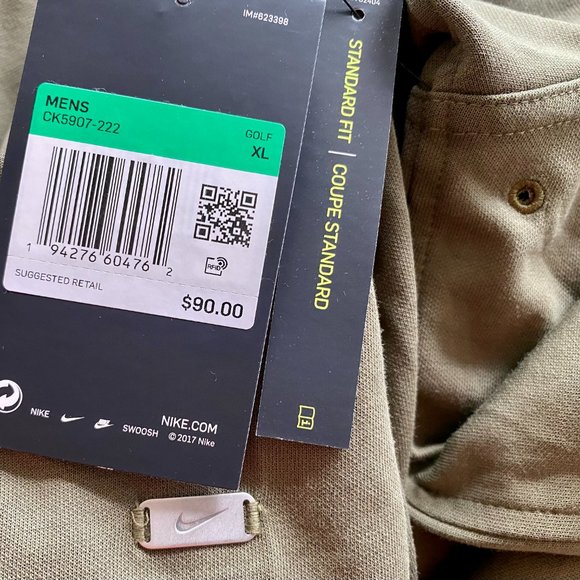 Nwt Rare$90 Nike Men's Dri-FIT Player LS Polo Shirt Olive Green XL CK5907 222 - Picture 4 of 5